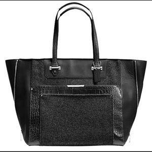 Coach RARE Taylor Wool Tote Black Shoulder Bag